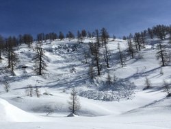 CAI Verbano - Alpe Devero - Pizzo Troggi: valanga di piccola dimensione fuori dal tragitto escursionistico 
