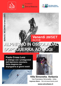 CAI Verbano: Alpinismo in Ossola dal Dopoguerra ad oggi - 20 settembre 2024