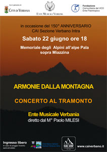 CAI Verbano Intra: Armonie dalla montagna - Concerto al tramonto dell'Ente Musicale Verbania - 22 giugno 2024