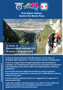 Scuola Intersezionale di Escursionismo Est Monte Rosa: 3° Corso di Escursionismo avanzato (E2) - 18 marzo - 22 giugno 2025