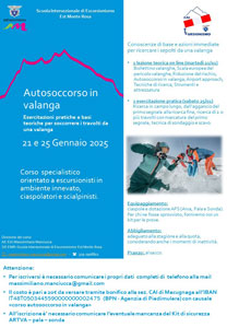 Scuola Intersezionale di Escursionismo Est Monte Rosa: Corso di Autosoccorso in valanga - 21 e 25 gennaio 2025