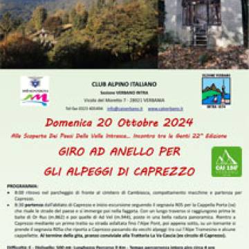 CAI Verbano: Alla scoperta dei Paesi della Valle Intrasca, giro ad anello per gli Alpeggi di Caprezzo - 20 ottobre 2024