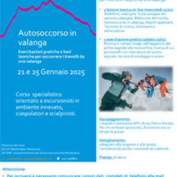 Scuola Intersezionale di Escursionismo Est Monte Rosa: Corso di Autosoccorso in valanga - 21 e 25 gennaio 2025